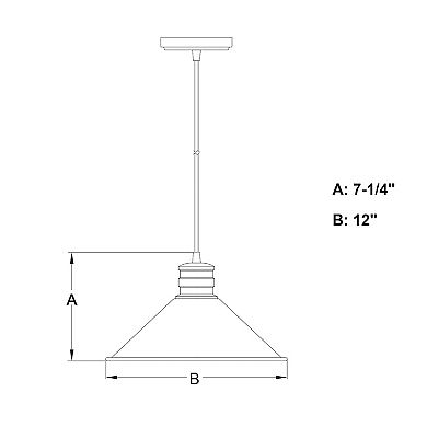 Akron 1L Bronze Metal Industrial MCM Cone Pendant Hanging Ceiling Light