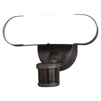 Lambda 2 Light LED Outdoor Motion Sensor Linkable Adjustable Security Flood Light Bronze