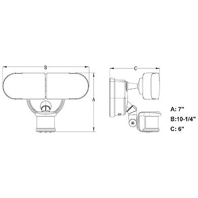 Lambda 2 Light LED Outdoor Motion Sensor Linkable Adjustable Security Flood Light Bronze