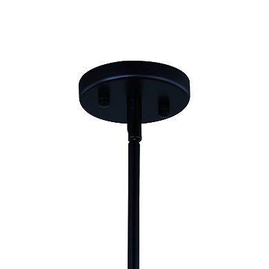 Oslo 16.25-in W Black Geometric Square Semi Flush Mount Ceiling Light Clear Glass