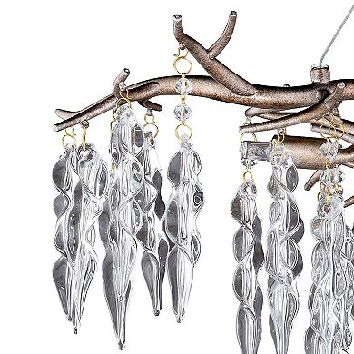 Rainier 24-in W Crystal Silver Waterfall Semi Flush Mount Ceiling Light