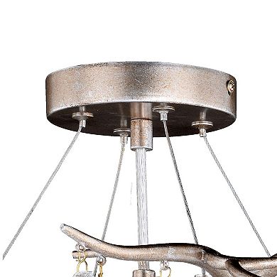 Rainier 24-in W Crystal Silver Waterfall Semi Flush Mount Ceiling Light