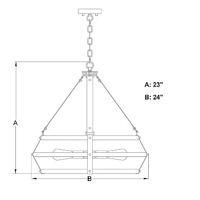Taylor 4L Black and Ash Gray Drum Cage Industrial Pendant Light with Fabric Straps