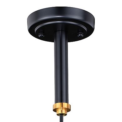 Kassidy Black and Brass Industrial Teardrop Mini Pendant Ceiling Light Clear Glass
