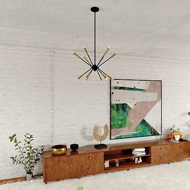 Ellis 12L Black and Brass Sputnik Mid-Century Modern Pendant Light