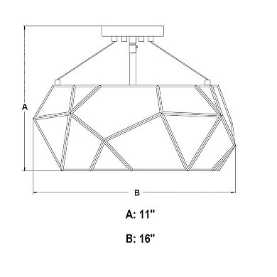 Euclid 16-in W Gold Aged Brass Semi Flush Mount Ceiling Light Fixture with Silver Mercury Glass