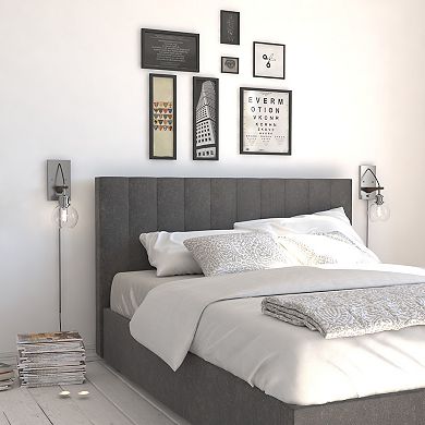 Avondale 6-in Satin Nickel and Wood Farmhouse Plug In Wall Sconce Reading Light, Clear Seed Glass Globe, On/Off Switch