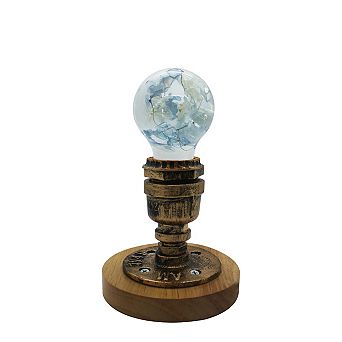 EP LIGHT 6.3" Blue Hydrangea Vintage Lamp