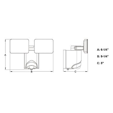 Sodo Plug-In Black Integrated LED Motion Sensor Dusk to Dawn Outdoor Security Flood Light