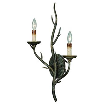 Monterey 2 Light Bronze Rustic Branch Candle Wall Sconce