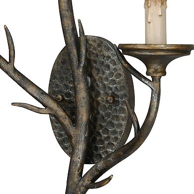 Monterey 2 Light Bronze Rustic Branch Candle Wall Sconce