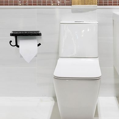 Toilet Paper Holder with Telephone Shelf Aluminum Alloy Tissue Holder