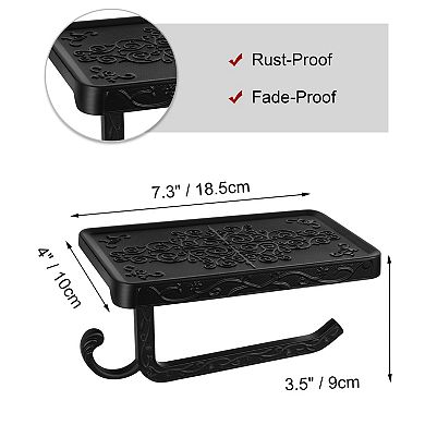 Toilet Paper Holder with Telephone Shelf Aluminum Alloy Tissue Holder