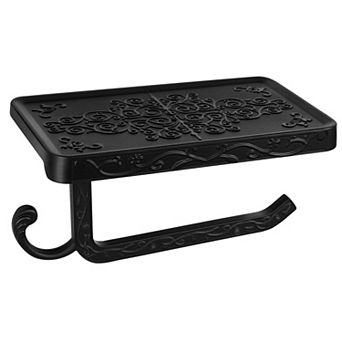 Toilet Paper Holder with Telephone Shelf Aluminum Alloy Tissue Holder