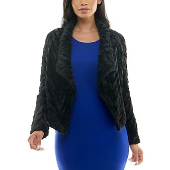Women's Nina Leonard Waterfall Faux-Fur Jacket