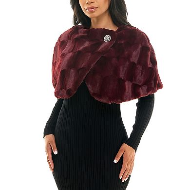 Women's Nina Leonard Faux Fur Caplet