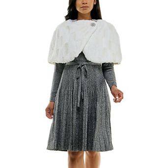 Women's Nina Leonard Faux Fur Gradient Design Caplet