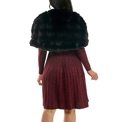Women's Nina Leonard Faux Fur Caplet