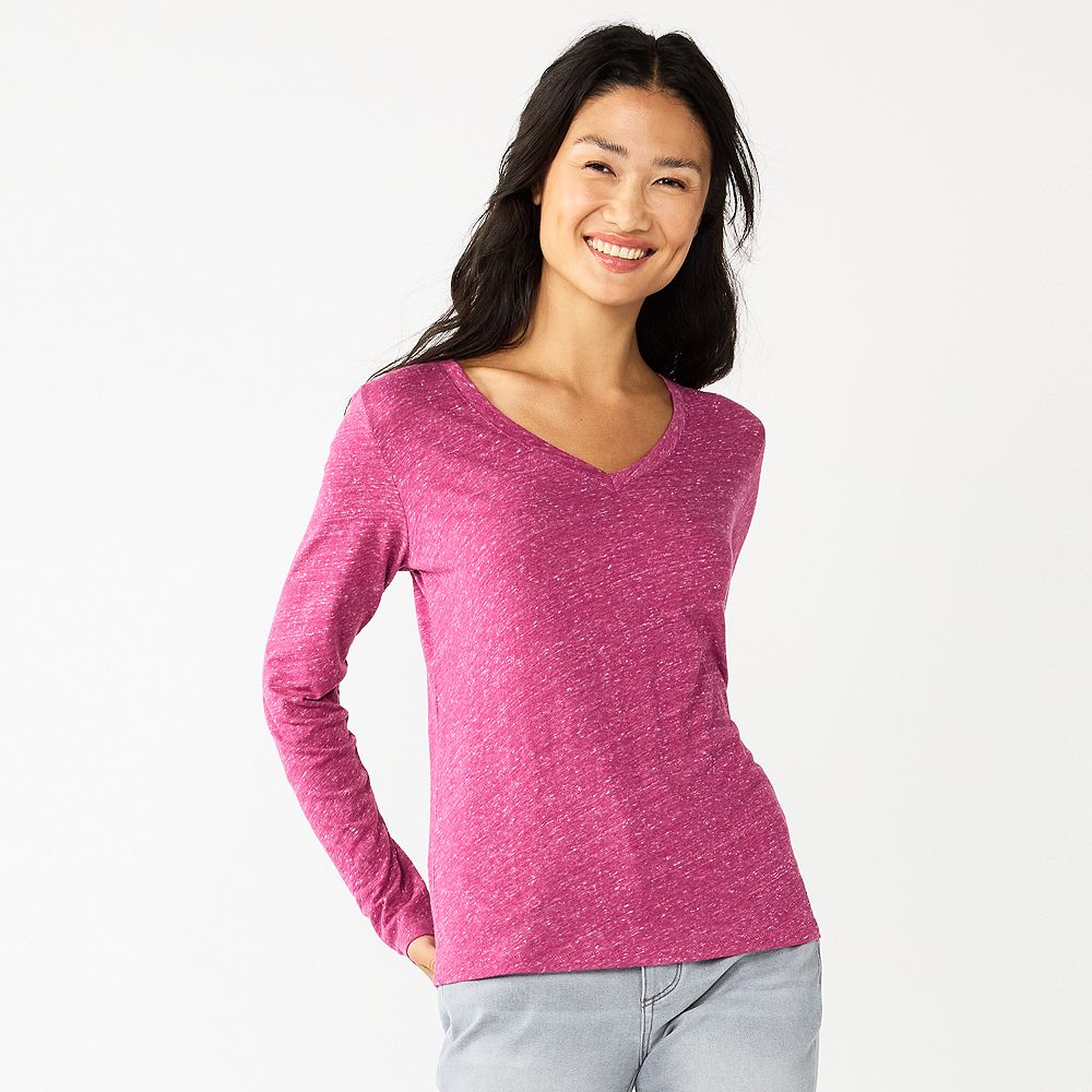 Sonoma B-Neck LS T-Shirt in Cherry Tree