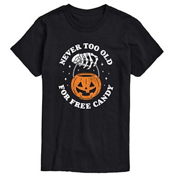 Big & Tall Never Too Old For Free Candy Graphic Tee