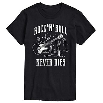 Big & Tall Rock N Roll Never Dies Graphic Tee