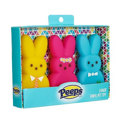 Peeps 3-Piece Dress-Up Bunnies Squeaker Pet Toy Set