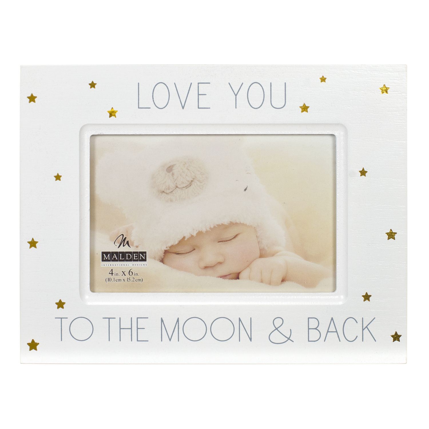 Cadre Photo Clip Noir 9x9" (23x23cm) – Pour Photo 4x6" – Bois – I Love You To The Moon And Back