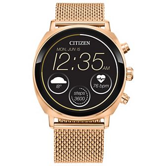 Citizen CZ Smart 41mm Rose Gold Casual Smartwatch with Stainless Steel Mesh Bracelet