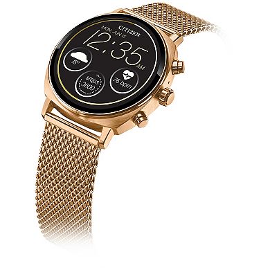 Citizen CZ Smart 41mm Rose Gold Casual Smartwatch with Stainless Steel Mesh Bracelet
