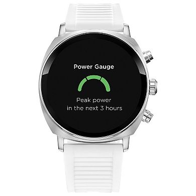 Citizen CZ Smart Touchscreen Unisex Stainless Steel Smart Watch with White Silicone Strap - MX100-28X