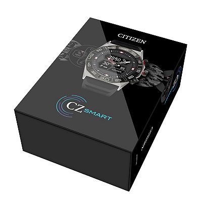 Citizen CZ Smart Unisex Stainless Steel Hybrid Smart Watch with Black Silicone Strap - JX2007-09E