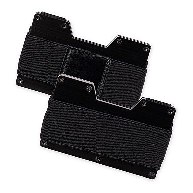 Men's Exact Fit RFID-Blocking Hardside Card Case Wallet with Removable Elastic Strap