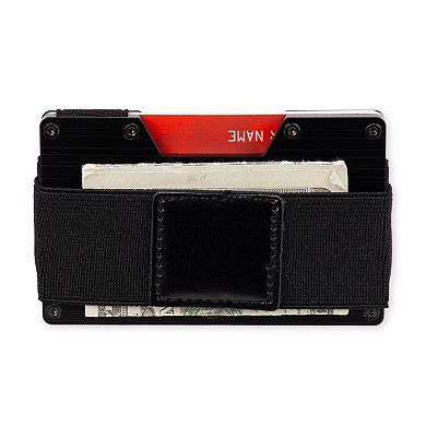 Men's Exact Fit RFID-Blocking Hardside Card Case Wallet with Removable Elastic Strap