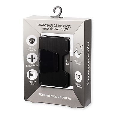 Men's Exact Fit RFID-Blocking Hardside Expandable Card Case Wallet with Money Clip
