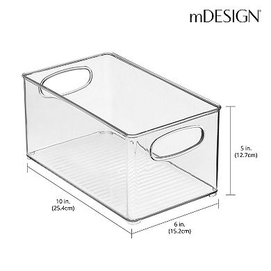 mDesign Plastic Bath Vanity Storage Organizer Bin with Handles, 8 Pack, Clear
