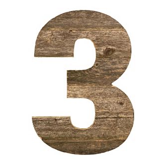 Rustic Large 16 in Decorative Monogram Wood Number