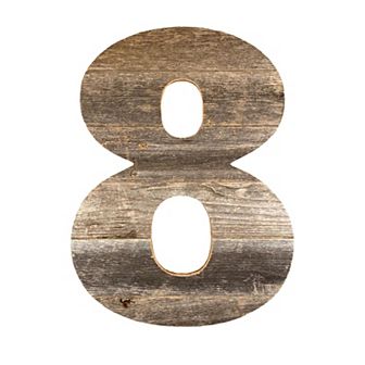 Rustic Large 16 in Decorative Monogram Wood Number