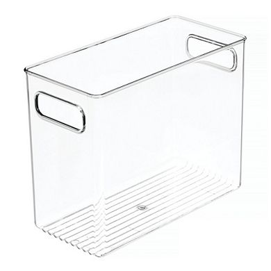 mDesign Linus 9.58" x 4.58" x 8" Plastic Bathroom Vanity Storage Organizer Bin with Handles