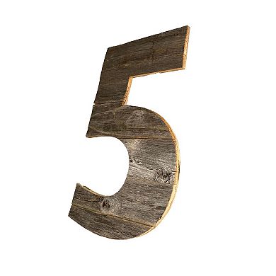 Rustic Large 16 in. Decorative Monogram Wood Number