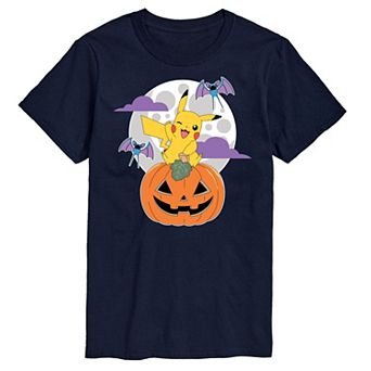 Big & Tall Pokemon Pikachu Pumpkin With Moon Graphic Tee
