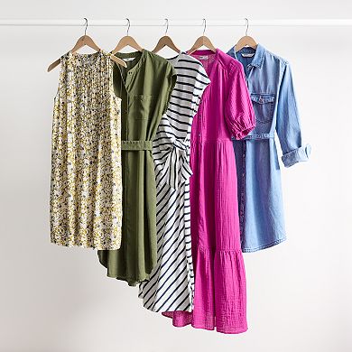 Women's Sonoma Goods For Life® Button Thru Femme Midi Dress