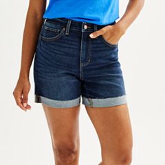 EDDIE BAUER Womens Slightly Curvy Denim Shorts US 6 Medium W30 Blue Cotton, Vintage & Second-Hand Clothing Online