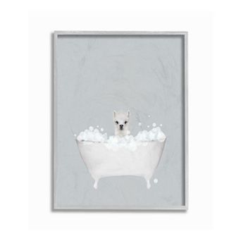 Stupell Home Decor Alpaca Bath Cute Framed Wall Art