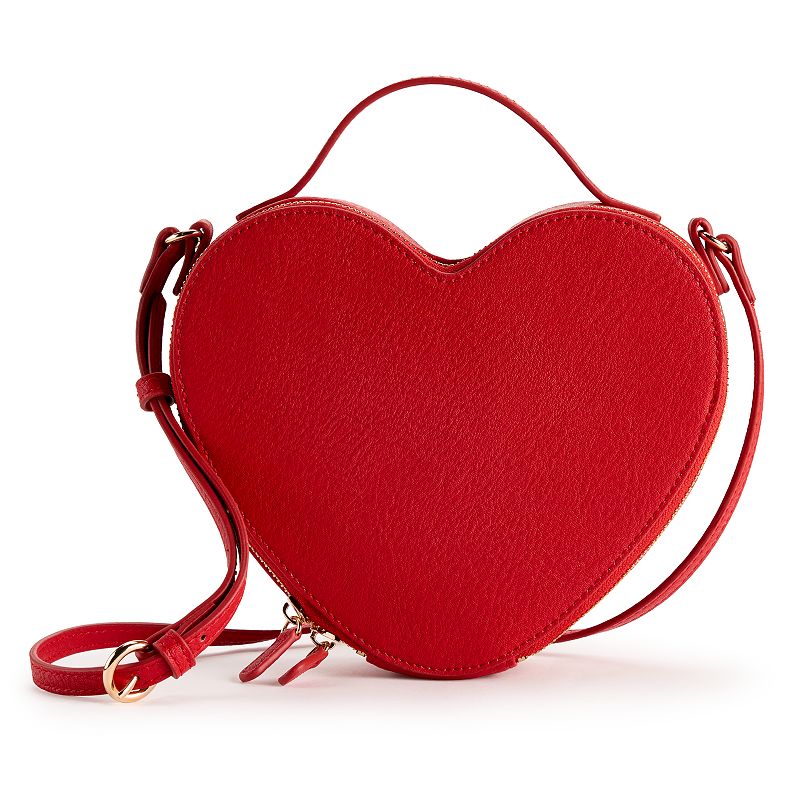 LC Lauren Conrad Love Heart-Shaped Crossbody Bag, Aster Red
