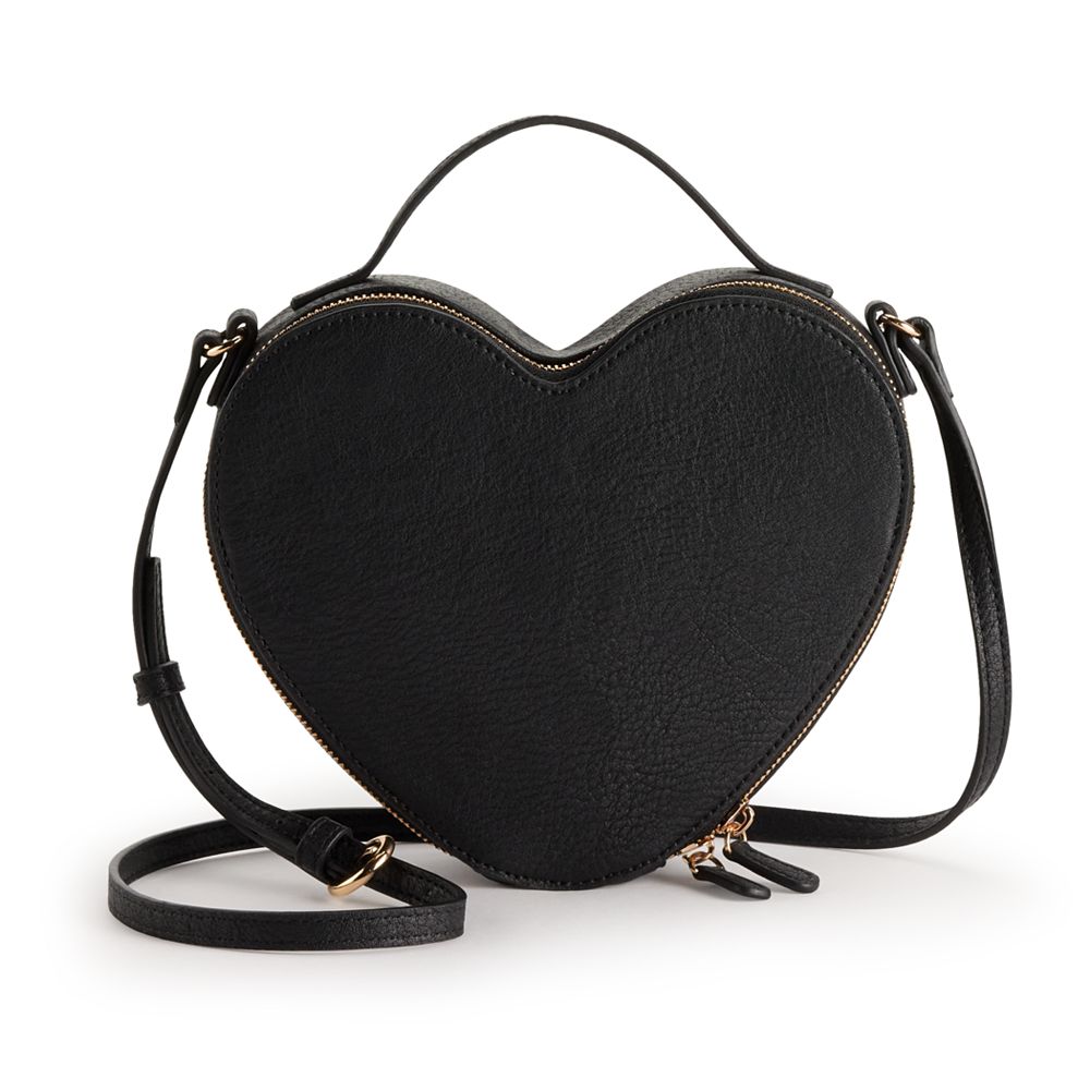 Lauren Conrad store Heart Shaped Cross Body Purse Hardshell Vegan/Faux Leather Cream I