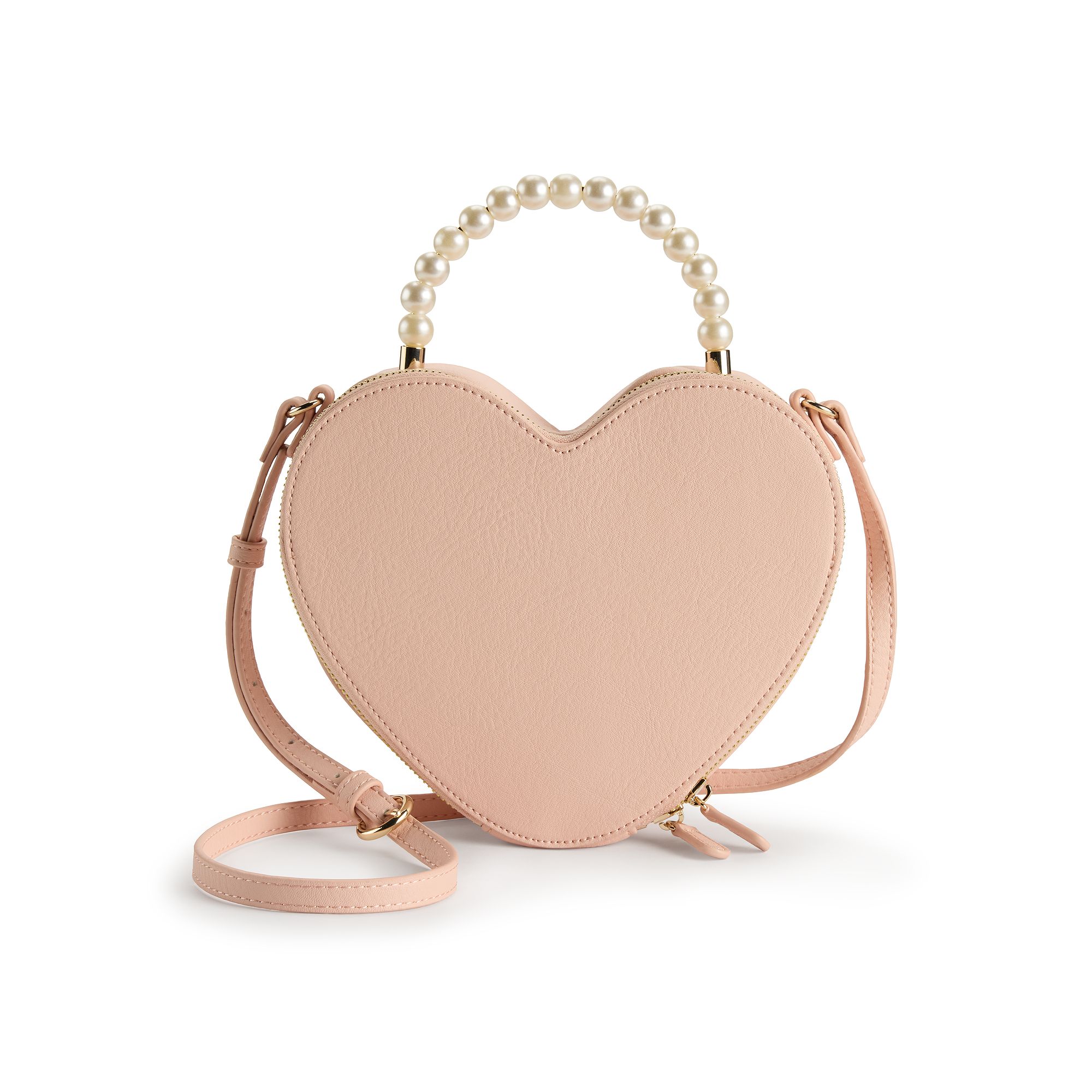 LC Lauren Conrad Love Heart-Shaped Crossbody Bag, Nude Pink