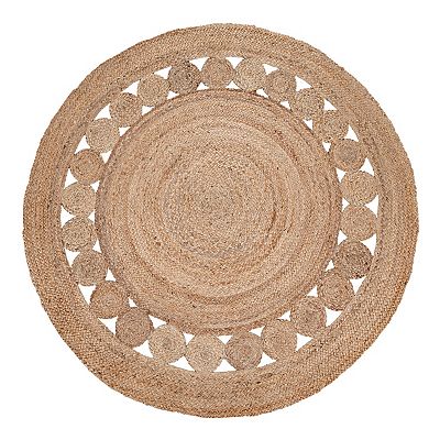 その他 jute rug 2525 circle JONATHAN Y Petal Boho Jute Scalloped Circle Natural 5 ft. Round