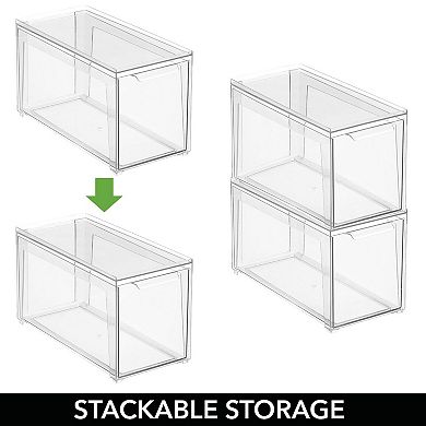 mDesign 14" x 7" x 8" Plastic Stackable Bathroom Storage Organizer with Drawer