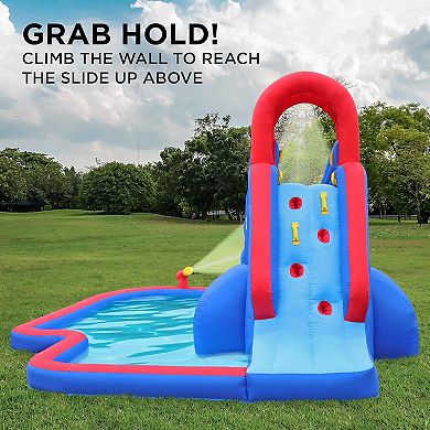 Sunny & Fun Inflatable Water Slide & Blow up Pool, Kids Water Park for Backyard