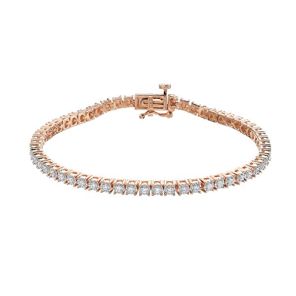 Diamond Brilliance 1/4 Carat T.W. Lab-Created Diamond Tennis Bracelet - Rose Tone